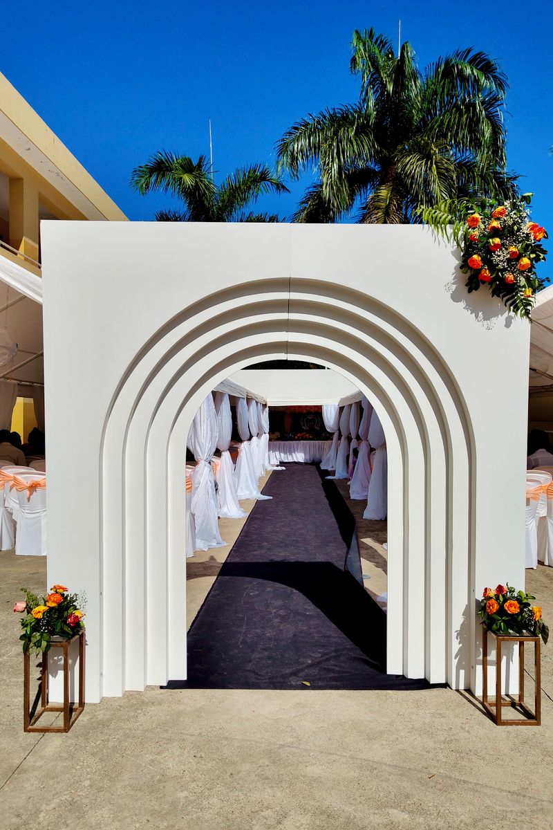 Decorated floral entrance arch