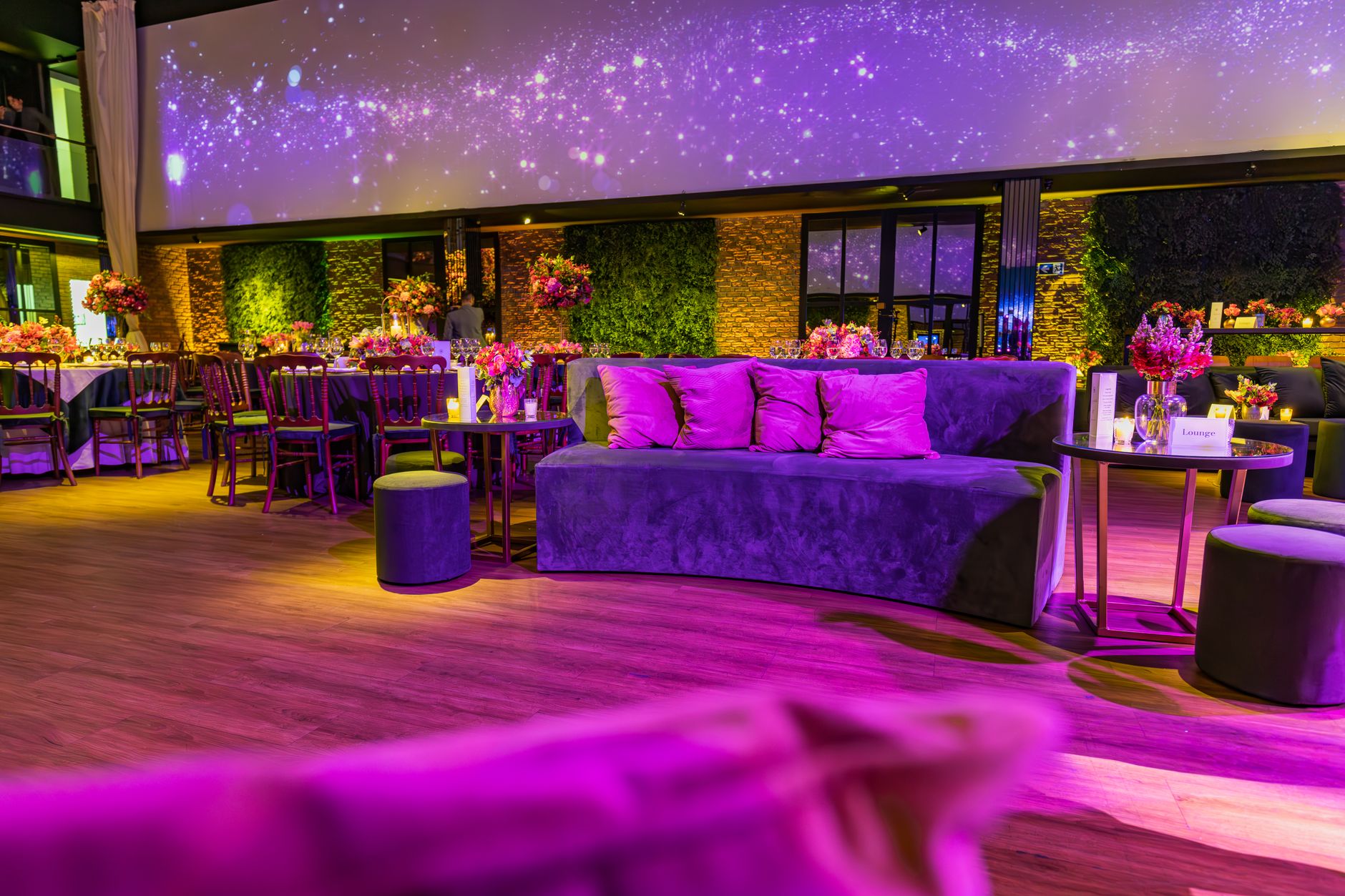 Premium evening birthday celebration with lighting